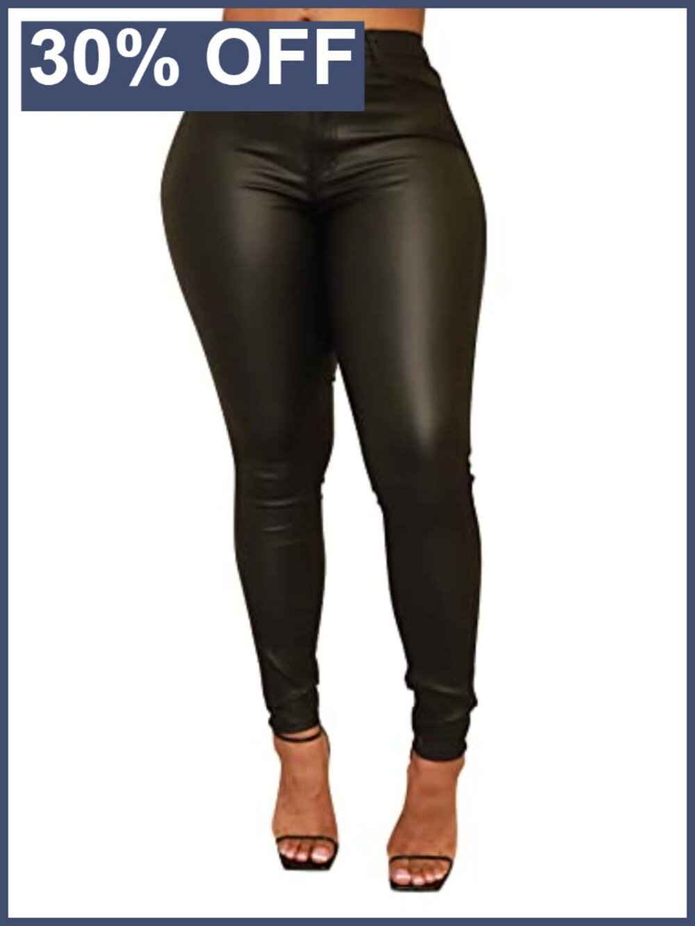 Faux Leather Leggings High Waisted Stretch Skinny Pants